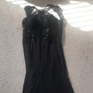 Elegant black long evening gown